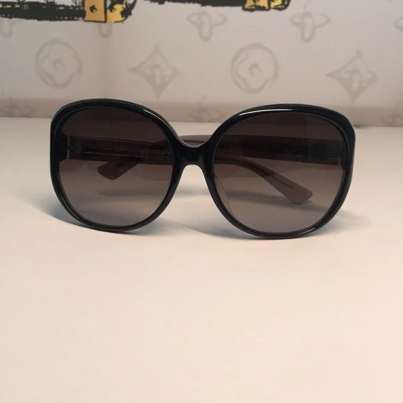 New - ? original  Gucci GG0080SK 002 Grey Gradient Round Sunglasses. New Authentic Gucci Black Women main image 4